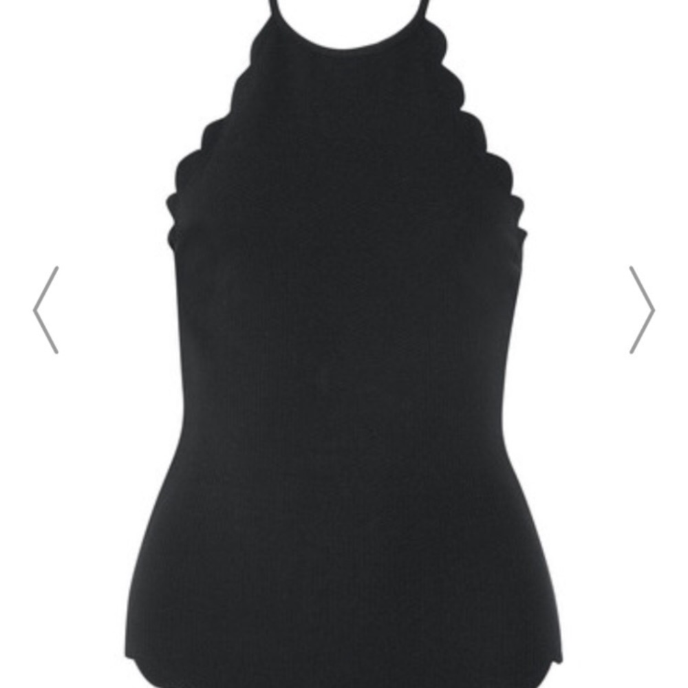 Black scalloped one piece